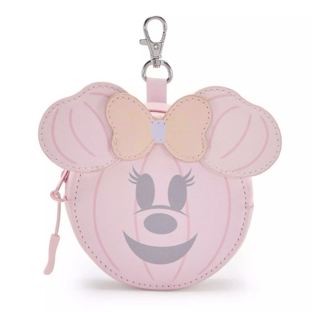 Disney Parks Minnie Mouse Pumpkin Bag Charm Keychain Coin Purse Halloween NWT
